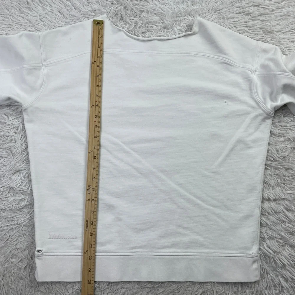 Lululemon Sweater Womens Large White Perfectly Oversized Crew Sweatshirt Terry L